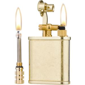 2 in 1 Lighter Permanent Match Antique Style Lift Arm Kerosene Lighter with Permanent Match (Bronze) 2 in 1 Lighter Permanent Match Antique Style Lift Arm Kerosene Lighter with Permanent Match (Bronze)