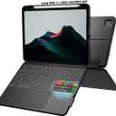 Keyboard Folio Lightweight w/ Screen for iPad Pro 11 inch (M5/M4, 2025/2024), Magnetic Detachable Keybaord with Case & Trackpaf & Backlit & 160 Kickstand & Pen Slot, Keyboard for iPad Pro 11 5th Gen (Black)