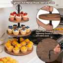 Cupcake Stand, 2 Pack Rustic Wood Cake Stand, 3 Tier Cupcake Tower Round Tiered Tray Stand for Dessert Table Display, Industrial Wooden Serving Stand Wedding, Graduation and Baby Shower