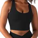 YITTY Active Sports Bra Tank, Tank Top for Women with Built-in Bra, Racerback, Removable Cups, Low-Impact Yoga and Gym (Large, Iconic Black)