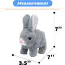 Hopearl Hopping Rabbit Interactive Electronic Pet Plush Bunny Toy with Sounds and Movements Animated Walking Wiggle Ears Twitch Nose Gifts for Toddlers Birthday, Gray, 7''