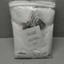 White 90 Inch Curtains Pinch Pleated Linen Curtain for Living Room, Light Filtering Pleat Drapes Textured Luxury Semi-Sheer Curtain with Hooks for Sliding Glass Door Dining Room Bedroom, 2 Panels