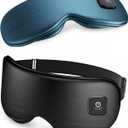 Heated Eye Mask - Cordless Eye Mask for Dry Eyes, Eye Relief, Improved Sleep, Washable Eye Heating pad for Travel and with Replaceable Shell (Black)