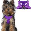 Dog Harness Step in Dog Vest Harness, Reflective Adjustable Puppy No Pull Harness Breathable Soft for Small and Medium Dogs Cats, Purple, XXS