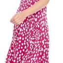 London Times Women's Sleeveless Inset Waist Midi Fit and Flare Dress (10 Petite, Magenta/Soft White)