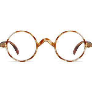 Professor Round Reading Glasses for Women Men Vintage Readers(Transparent Tortoise +0.50)