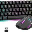RedThunder 60% Wireless Gaming Keyboard & Mouse Combo with Rechargeable Battery, Ultra-Compact Small RGB Mechanical Feel Keyboard, Ergonomic Lightweight Honeycomb Optical Mouse for Gaming/Business