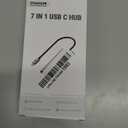 USB C Hub, QGeeM USB 4k to HDMI Adapter, 7 in 1 USB-C Dongle with 100W PD,USB 3.0, Card Reader, Compatible for MacBook iPhone 15/17 iPad Pro Max, Chromebook Laptop USB Type C Dock-Grey (Gray)