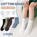 Kids Crew Cotton School Socks Youth Cute Casual Breathable Little Girls Boys Dress Socks 6 Pairs