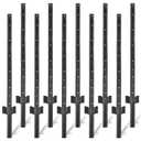 Metal Fence Posts, 4 FT Black Heavy Duty U Posts, No Dig T Posts for Fences Wire Mesh, Perfect for Temporary Fencing, Electric Fence Wire, Corner Anchor - 10 Packs, Black