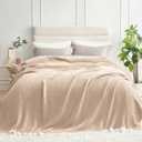 Snuggle Sac Queen Size Bedding Blankets, Super Soft Warm Oversized Bed Blankets Cozy Knit Fuzzy Blankets for Bed, Heather Beige, 90x90 inches