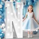 Ledido 4FT Marquee Light Up Letters N, Easy to Assemble Cool White Marquee Letters 4 Feet Tall for Indoor & Outdoor Events, Large Lighted Letter for Birthday Graduation Baby Shower Party Decorations