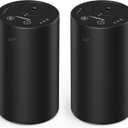 Waterless Essential Oil Diffuser, Rechargeable Scent Diffusers with 3 Mist Levels & Timers, Portable Aromatherapy Diffuser for Home Car Room Studio Office, Black Metal 2 Pack