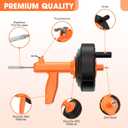 Drain Snake, Drain Auger with Drill Attachment, 25 Feet Plumbing Snake Auto Feed Flexible Hair Drain Clog Remover for Kitchen, Bathrom and Shower Sink with Gloves