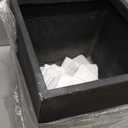 Kante 12 Inch Square Concrete Planter for Outdoor Indoor Home Patio Garden, Large Plant Pot with Drainage Hole and Rubber Plug, Black