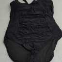 B2prity One Piece Swimsuit for Women Tummy Control Bathing Suits Ruched Slimming Swim Suit Push Up Tie Back Swimwear (XX-Large, Black)