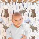 The Peanutshell 3 Piece Baby Crib Bedding Set for Boys - Newborn, Infant & Toddler Nursery Bed Set Decor with Fitted Crib Sheet, Dust Ruffle Comforter - Under The Stars