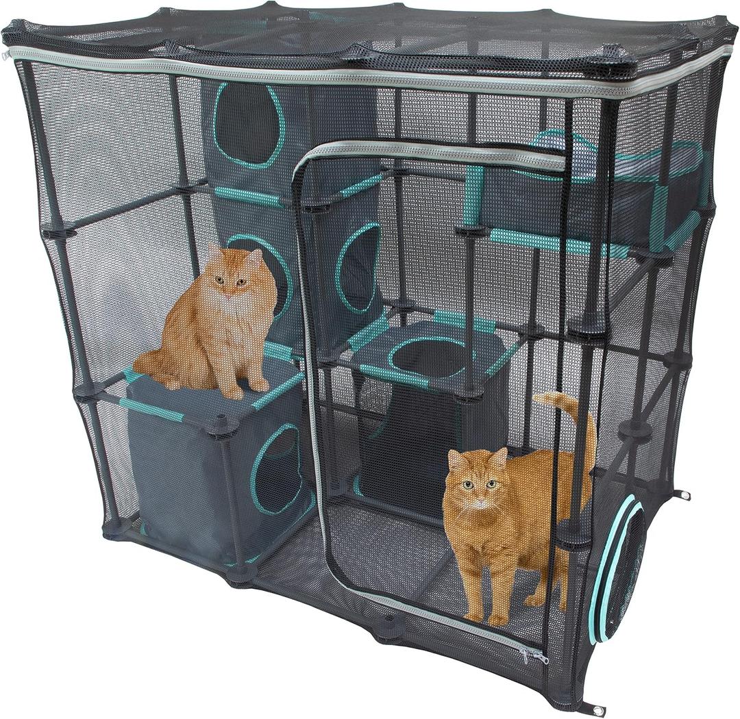 Kitty City Outdoor Catio Furniture and Play Kits for Cats, Outdoor Mega Kit (47.25"L x 33"W x 46.75"H)