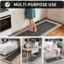 Kitchen Mats for Floor, Super Absorbent Kitchen Rugs Non Slip Washable, Soft Braided Kitchen Runner Rug, Standing Mat Kitchen Sink Mat, Easy to Clean, Black 17x47