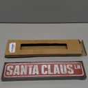 Rustic Christmas Wall Art, Distressed Santa Claus Ln Wooden Sign, Vintage Christmas Street Sign Decor, Festive Wall Art for Home, Living Room, Holiday Humor Ornament, Wooden Box Signs Desk Dcor