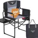 SUNNYFEEL Oversized Directors Camping Chair for Adults with Side TablePortable Folding Chair 500LBS with Breathable Mesh Back, Cup Holder, Side Pocket & Carry Bag for Camping, Fish, Lawn, Beach