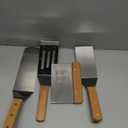 4Pcs Stainless Steel Metal Spatula Set, Flat Spatula Pancake Flipper Burger Fish Turner Griddle Scraper Long Wide Spatula for Cast Iron Griddle BBQ Grill Spatulas Flat Top Accessories