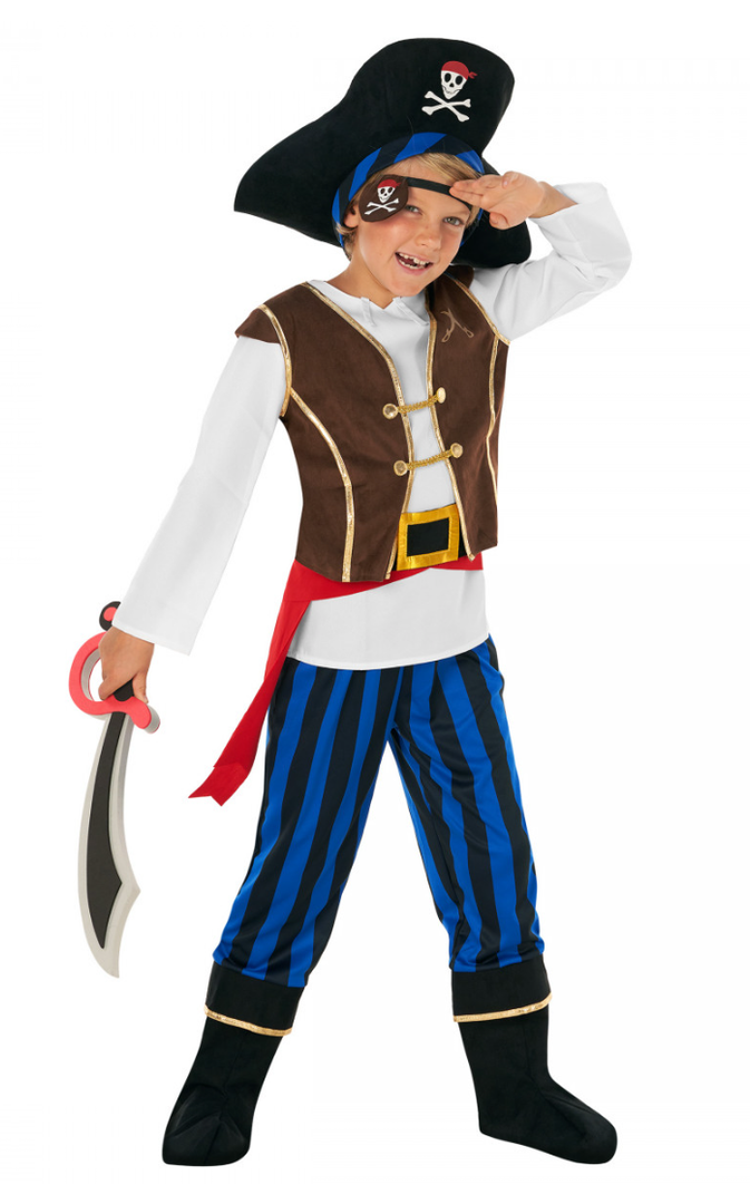 Morph Pirate Costume For Kids - Boys Pirate Outfit - Fun Dress Up Costume For Halloween, Parties, Role Play, Size L