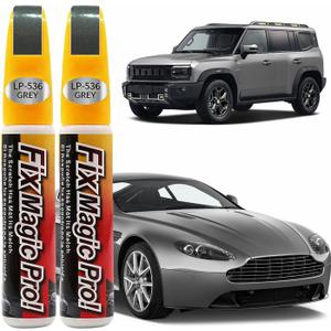 2 x Touch Up Paint for Cars, 2 in 1 GREY Car Paint Scratch Repair Kit