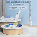Electric Spin Scrubber Cordless Shower Cleaning Brush with 10 Replaceable Brush Heads, Extendable Handle Up to 59", 2 Speed, Waterproof, 2H Cleaning Time for Bathroom Shower Tile Glass Car