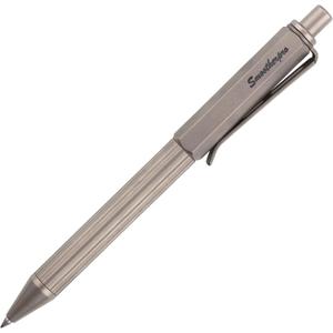 SMOOTHERPRO Titanium Click Push Retractable Gel Pen Machined Pen Sandblasted Lightweight Barrel for Holding Decent Click Ballpoint for Valentines Easter Christmas Birthday Signature Gift(PRG114)