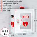 NLShan Wall-Mounted AED Cabinet: Steel Defibrillator Storage Case with Alarm & Handle - Fits Zoll/Cardiac Science/Physio-Control All aed Brands (14.2" Wx7.9 Dx15.8 H), Square Corners