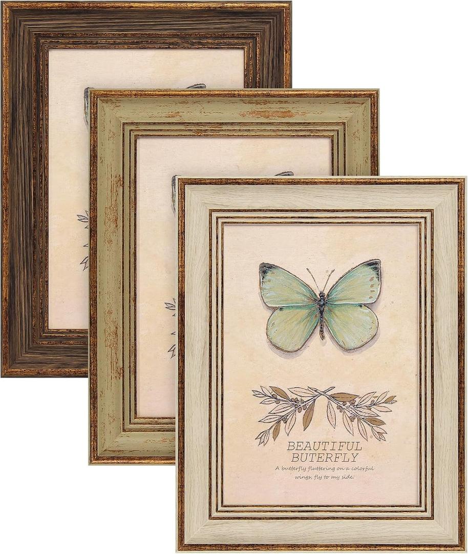 XUANLUO 1 Pack 5x7 Inch Farmhouse Rustic Picture Frame Sets Distressed Farmhouse Plastic Frame with HD plastic cover for Wall Mount or Tabletop Display (Multicolour, 5x7-1pcs)