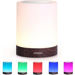 Bedside Lamp, Touch Lamp for Bedrooms, Table Lamp with Dimmable Warm Light, Rechargeable Portable Touch Sensor LED Color Changing RGB Night Light, Best Gifts for Baby, Teens, Kids Adults (Brown)