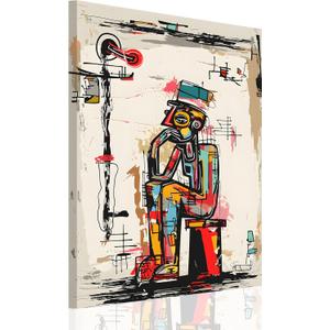 Framed Graffiti Wall Art Vibrant Street Color Canvas Print Decor, Modern Abstract Painting Poster Picture for Living Room, Bedroom, Hallway Wall Decor