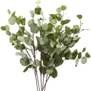 3 PCS Artificial Eucalyptus Stems Long 33" Fake Eucalyptus Leaves Branches for Vase Home Wedding Party Decorations, Green