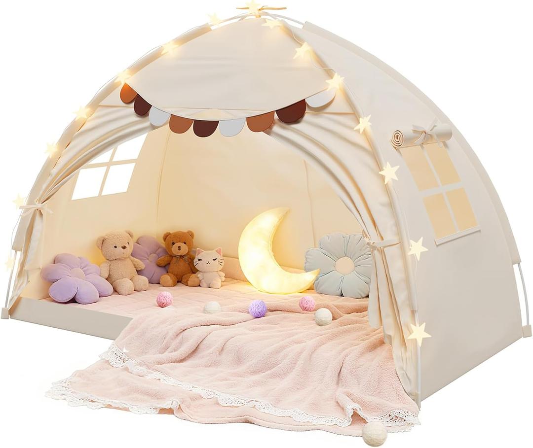 Bed Tent Twin Full Size Bed Tent for Kids Foldable Bunk Canopy Tents Privacy Space Blackout Toddler Sleeping Tents Breathable Portable Cottage Drafty Room for Indoor Bedroom