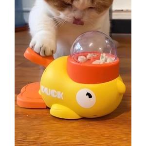 Cat Puzzle Treat Dispenser, Puzzle Feeder Dog Treat Dispenser Toy, Duck Pet Feeder, Slow Feeder Dog Bowls, 3 Sizes of Lids, Duck Treat Dispenser, IQ Training and Exercise for Cats and Dogs