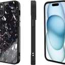 Genuine Forged Carbon Fiber Case for iPhone 15 Plus, Military Grade Drop Protection, Shockproof Phone Cover with Aluminum Alloy Buttons and Camera Frame - Glossy Blue