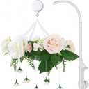 Rose Flower Baby Mobile with Music Box & Crib Arm. Handmade Floral Baby Crib Mobile. Girl Nursery Decor, Baby Shower Gift