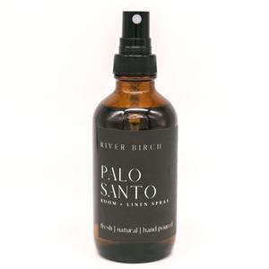 River Birch Luxury Linen and Room Spray - Palo Santo Home Signature Scent - Room Fragrance Spray - Fragrant Fresh Linen Air Freshener For Bedding - Handmade in Texas - 4 oz Glass Amber Bottle (4 Fl Oz (Pack of 1))