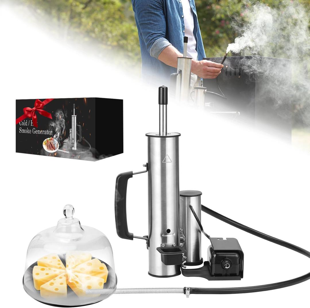 2026 Upgrade Electric Smoker Generator, Cold Smoker 60-70F for Cheese/Salmon, Adjustable Smoke Volume Air Pump, Smoke Tube for Pellet Smoker, Fits Gas/Pellet Grill, Smoking Accessory Gift for Men (14"l X 6"w)