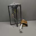 Industrial Farmhouse Pendant Lights, Rectangle 3-Light Modern Black and Golden Chandelier,Geometric Metal Cage Adjustable Rods Pendant Lighting Fixture for Kitchen Island Dining Room Living Room Foyer