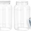 ljdeals 1 Gallon Clear Plastic Jars with Lids, Wide Mouth Storage Containers, Pack of 2, BPA Free, Food Safe