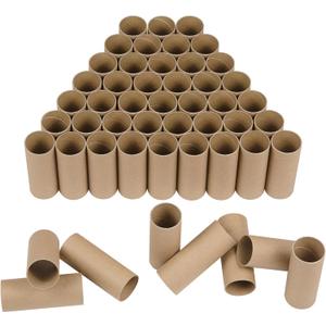 HESESOH 50 Pack Cardboard Tubes for Crafts - 1.57 x 3.94 Inches - Brown Toilet Paper Empty Rolls Round Thick Tubes Sturdy for Classroom Family Handmade DIY Projects