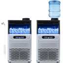 Commercial Ice Maker, 100lbs/24H Ice Maker Machine, 2 Water Inlet Modes, Ice Machine with 22lbs Storage, Auto Self-Cleaning, Under Counter/Freestanding Ice Maker for Home/Office/Shop/Bar
