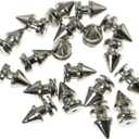 TAODAN 20Set Metal Spikes Studs Screwback Mushroom Tree Rivets Silver Cone Stud for DIY Leather Craft Punk Bags Shoes Garment Leathercraft Decoration 8x12mm