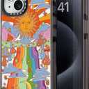 Compatible for iPhone 15 Case Cute Aesthetic - Durable Shockproof 6.6 ft Drop Impact Phone Case Cover with Funny Fashion Mushroom 6.1" Black