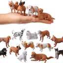 Dog Figures for Kids, 12pcs Plastic Realistic Puppy Figurines, Small Dog Cake Topper, Learning Educational Toys for Christmas Birthday Gift
