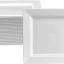 Oasis Creations White Square Plates Set 7.25" - 50 count - Premium Hard White Plastic - Disposable and Reusable Salad Appetizer Dessert - Party Set