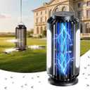 TYPEC Solar Bug Zapper, 3 Solar Charging Panels, 4200V Mosquito Zapper, Auto On/Off LED Light, IP67 Waterproof, USB-C & Solar Powered, Indoor Outdoor Insect Killer for Yard Patio Garden-Dark Gray